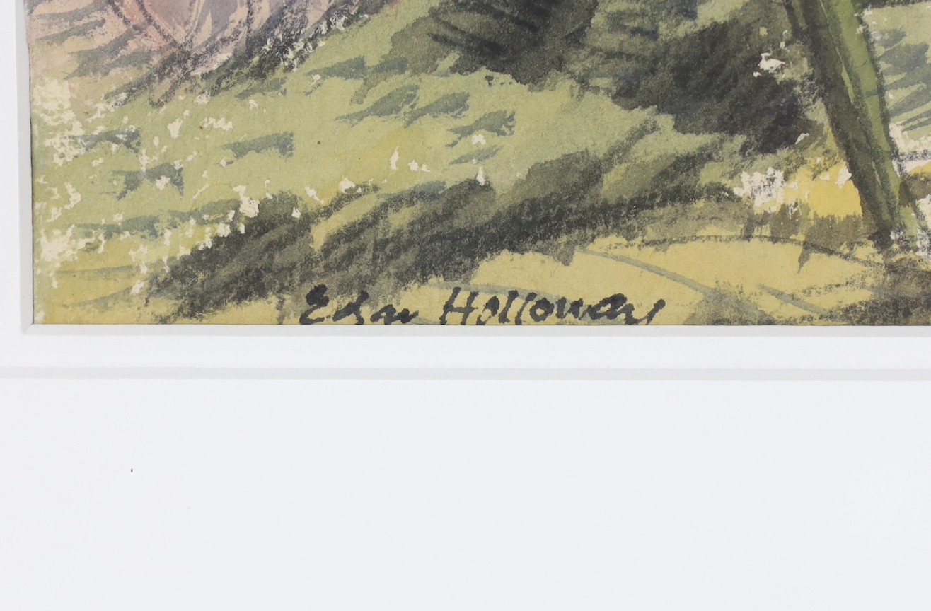 Edgar Holloway (1915-2008), watercolour, 'After the fire, North End Farm, Ditchling', signed and dated 1981, 28 x 38cm